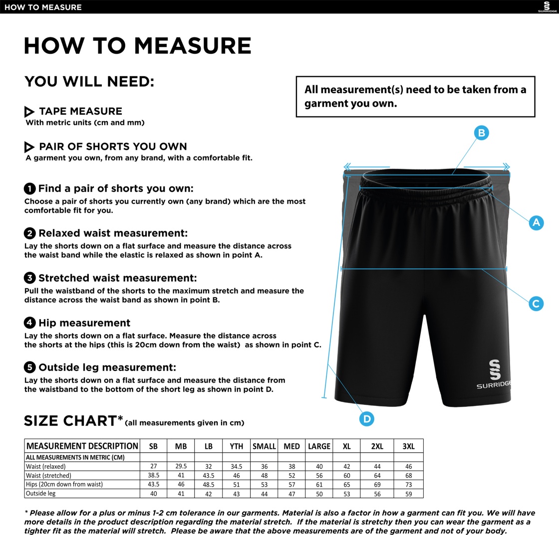 Oswaldtwistle Immanuel CC - Blade Shorts - Size Guide