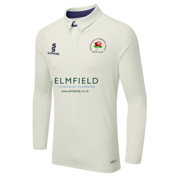 Oswaldtwistle Immanuel CC - Ergo Long Sleeve Navy Trim Shirt
